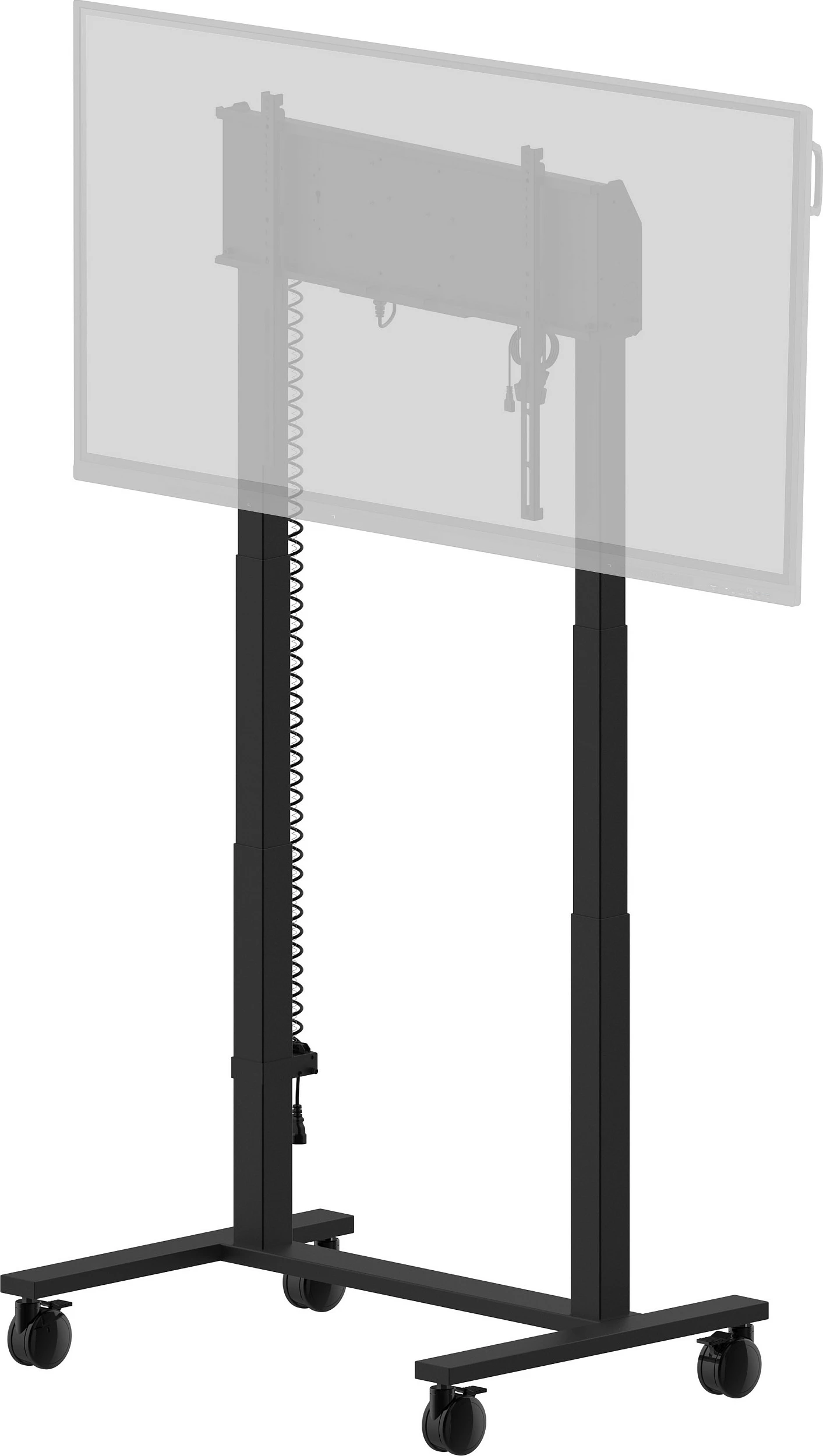 Stativ dyshemeje me rrota iiyama Rollwagen, VESA 800x600, rregullim elektrik lartësie 850-1800mm, 55"-105", 120kg, i zi
