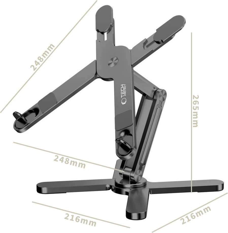 Mbajtës universal për laptop Tech-Protect ULS200, deri 16", alumini, Gri