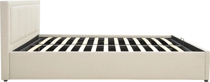 Krevat me hapësirë për depo, stof bezhë, Huga, 120x200cm