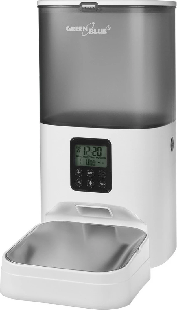 Dozues automatik ushqimi për kafshë GreenBlue GB393, 6L, i bardhë