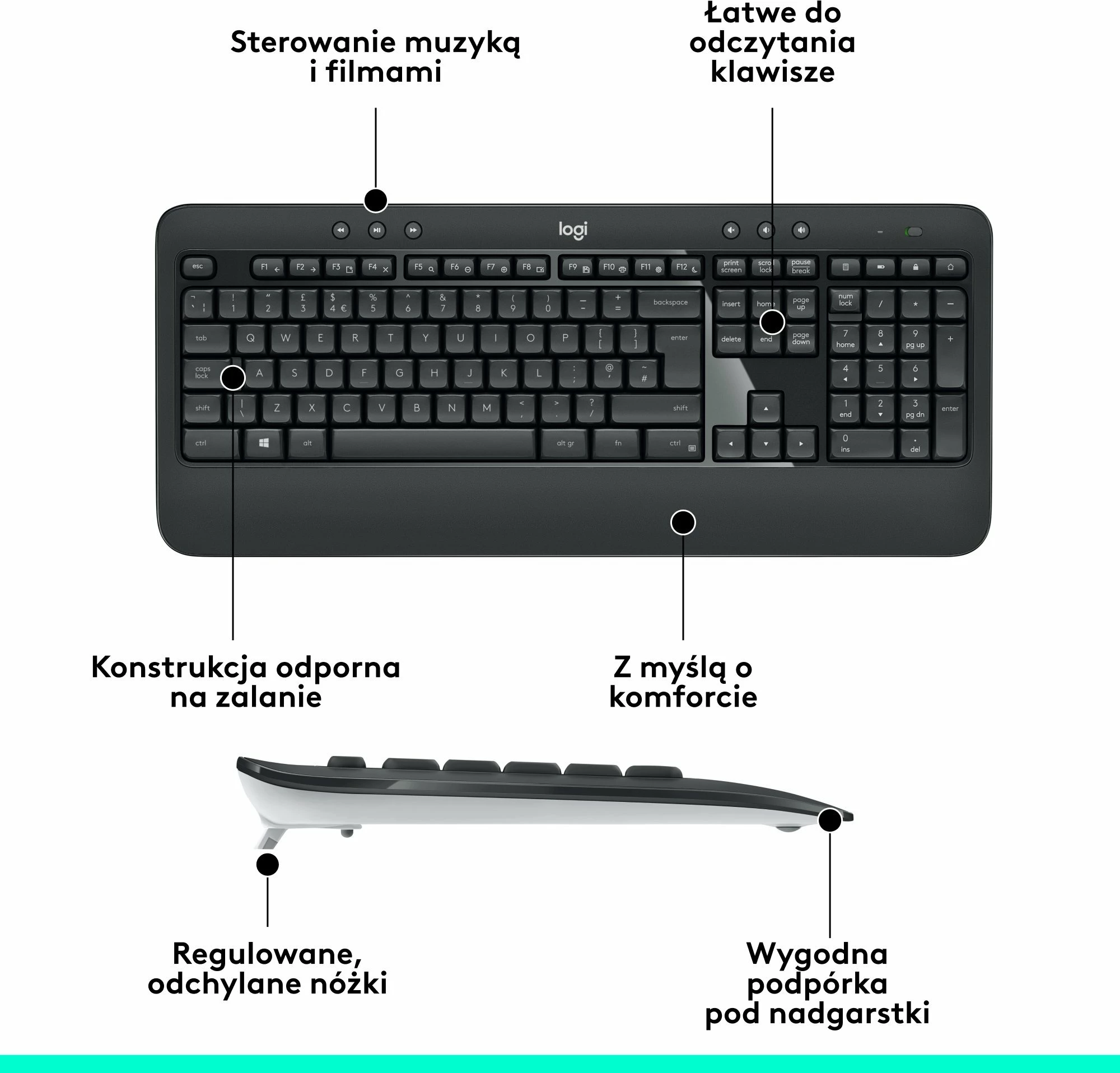Set tastierë + maus Logitech MK540 Advanced US (920-008685), wireless USB, me pushim dore, e zezë