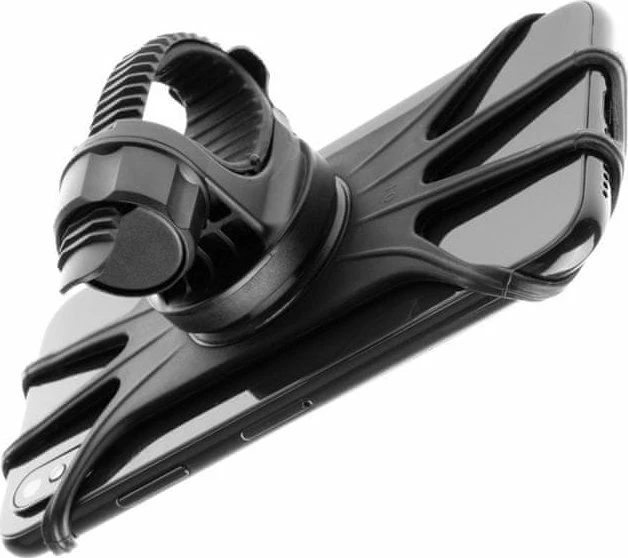 Mbajtëse telefoni për biçikletë Fixed Bikee 2, 4.0–6.5\", rrotullim 360°, e zezë