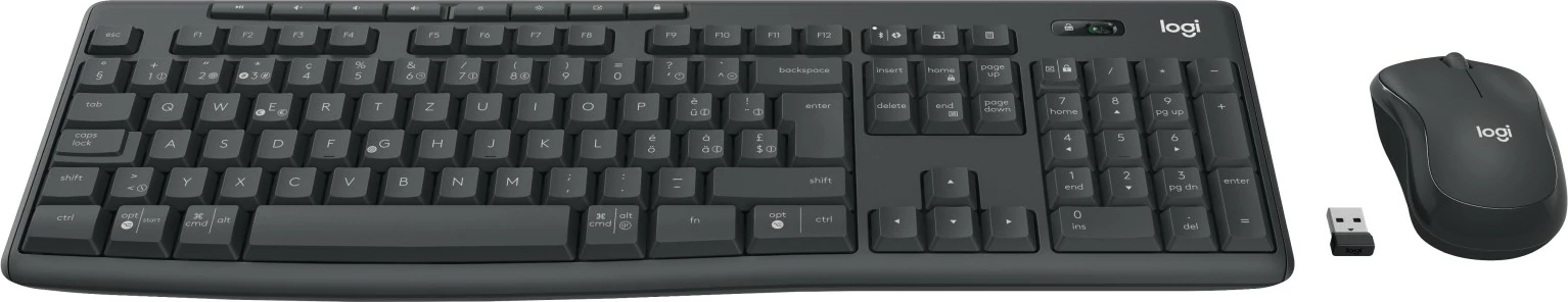 Kombo maus dhe tastierë Logitech MK370, Wireless, RF Wireless + Bluetooth, Membranë, QWERTZ, Grafit