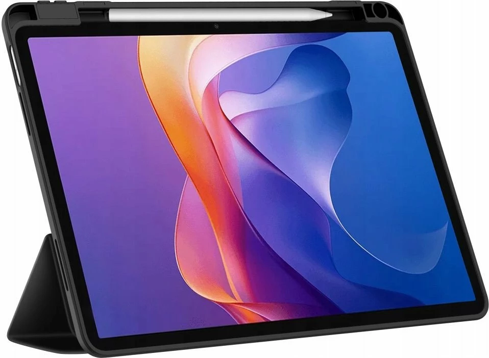 Këllëf flip Tech-Protect SmartCase Pen për Xiaomi Redmi Pad 2 11.0\", silikon mat, me mbajtëse stilolapsi, i zi