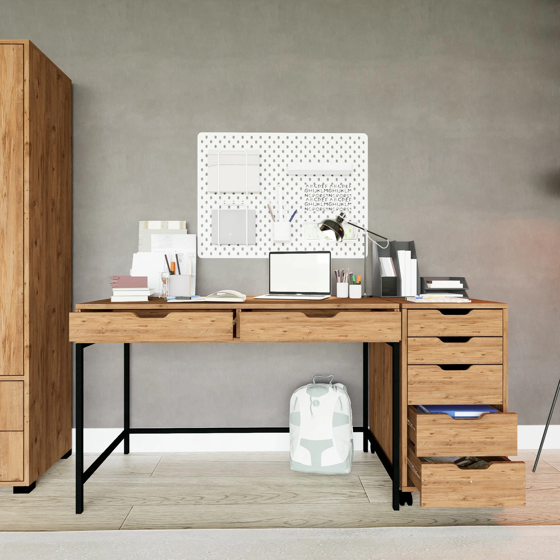 Tavolinë pune për studim, ngjyrë Atlantic Pine, Skye Decor Atlas 1600-59