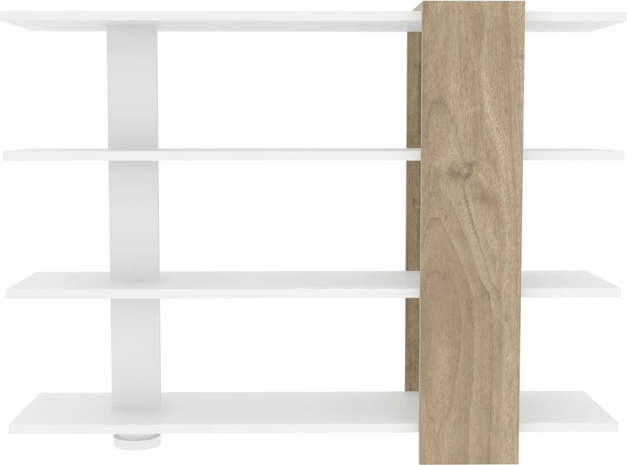 Raft librash Hanah Home, i bardhë, arre