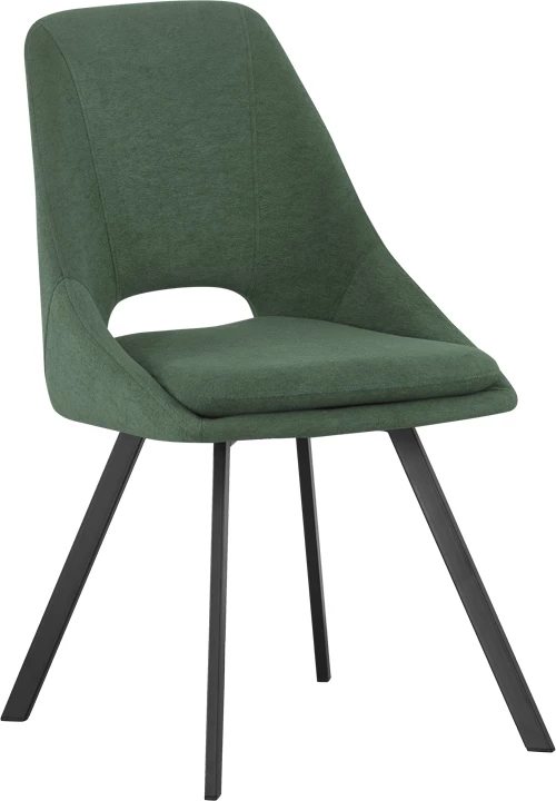 Karrige Initiate, set prej 2 copash, stof i gjelbër, këmbë metalike të zeza, 48x57x85cm