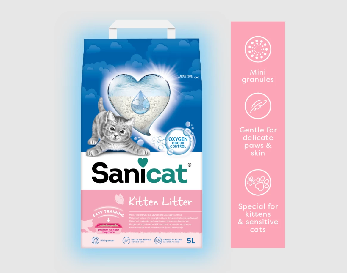 Rërë për mace jo-gurëformuese Sanicat Kitten, 5L