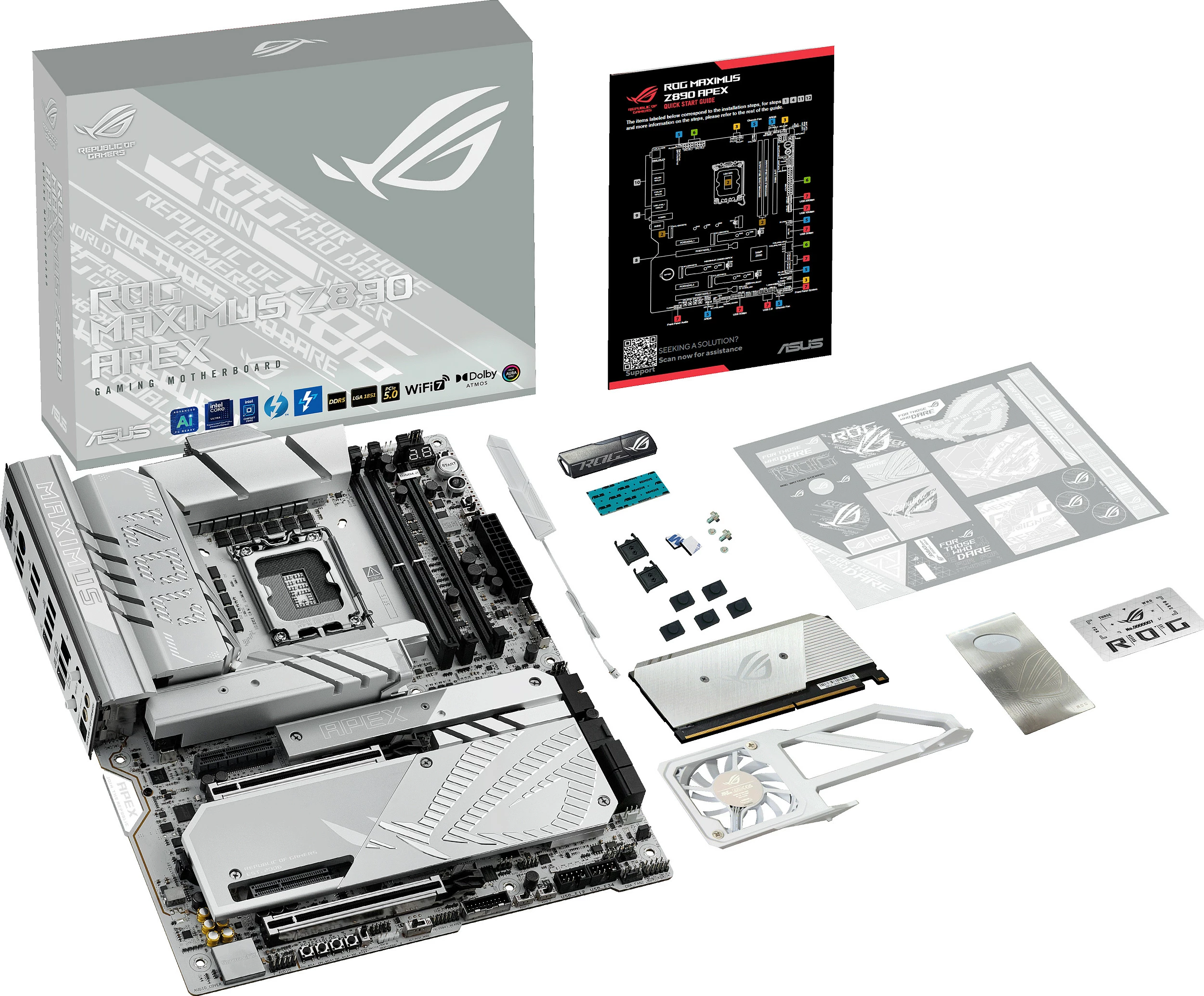 Pllakë amë ASUS ROG MAXIMUS Z890 APEX, Intel, LGA 1851, DDR5, 96 GB, gri