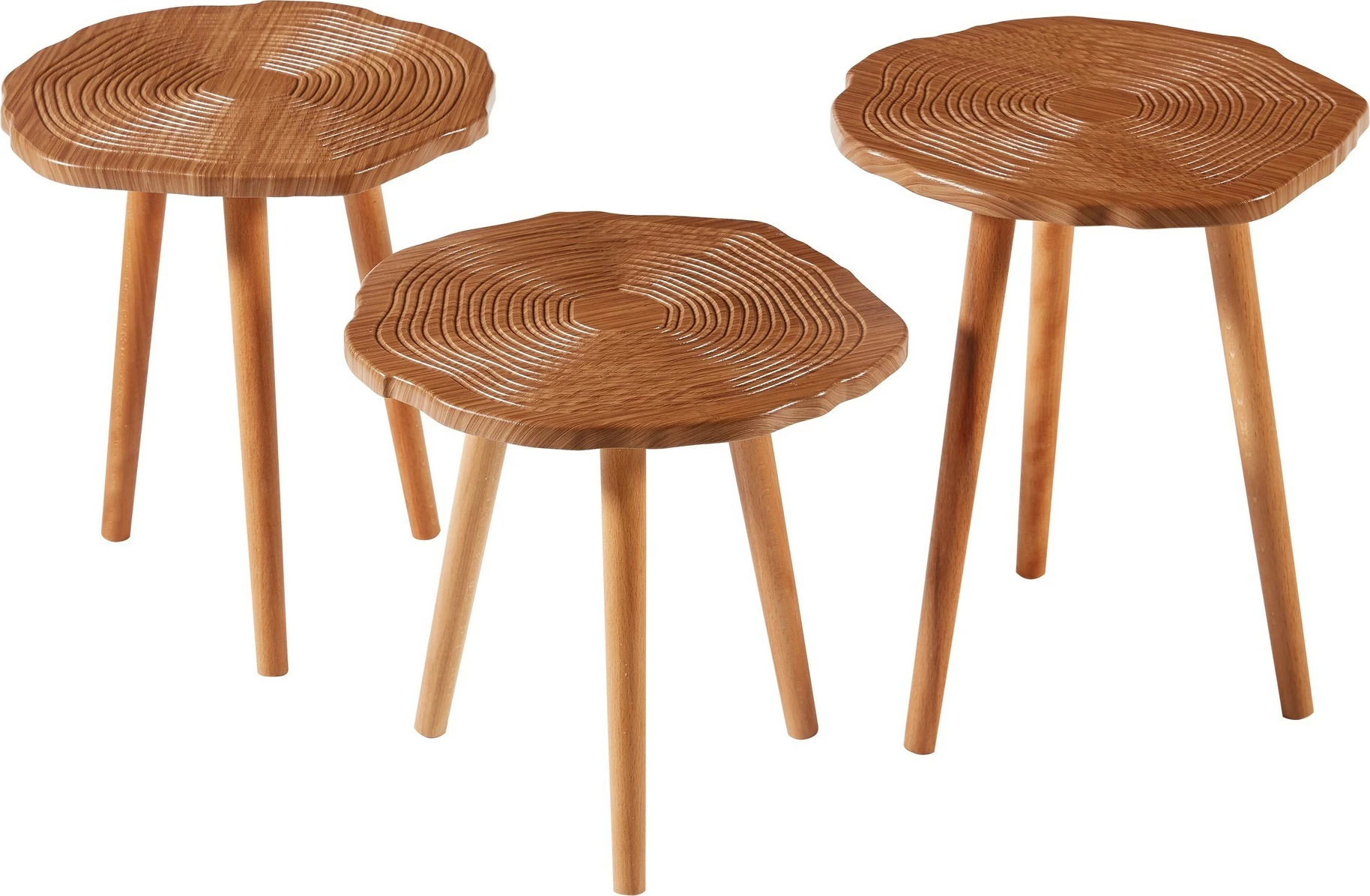 Set tavolinash ndihmëse TUVAL 048, 3 copë, ngjyrë arre