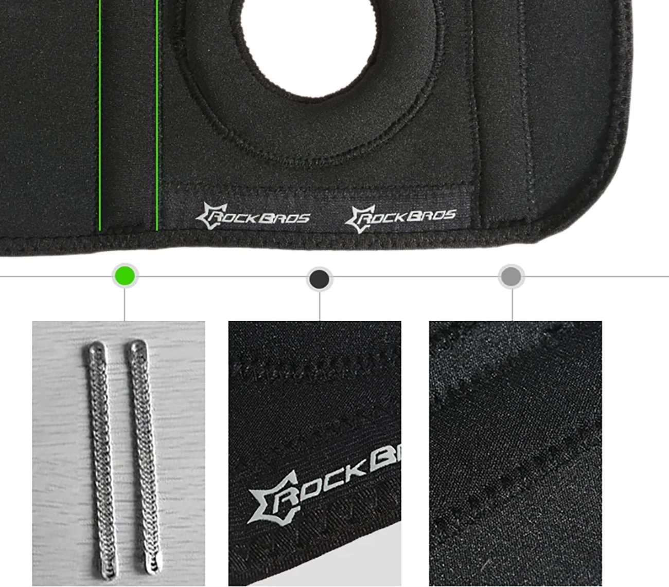 Mbrojtës gjuri sportiv Rockbros LF1106L, L, i zi