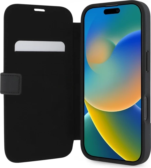 Mbështjellës, Mercedes, iPhone 16 Pro Max, folio imitim druri, i zi