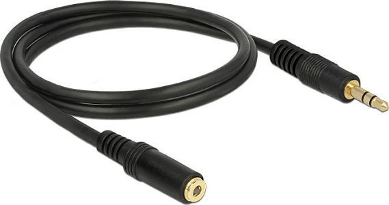 Kabllo zgjatëse audio DeLOCK 3.5mm Jack M-F, 1m, e zezë