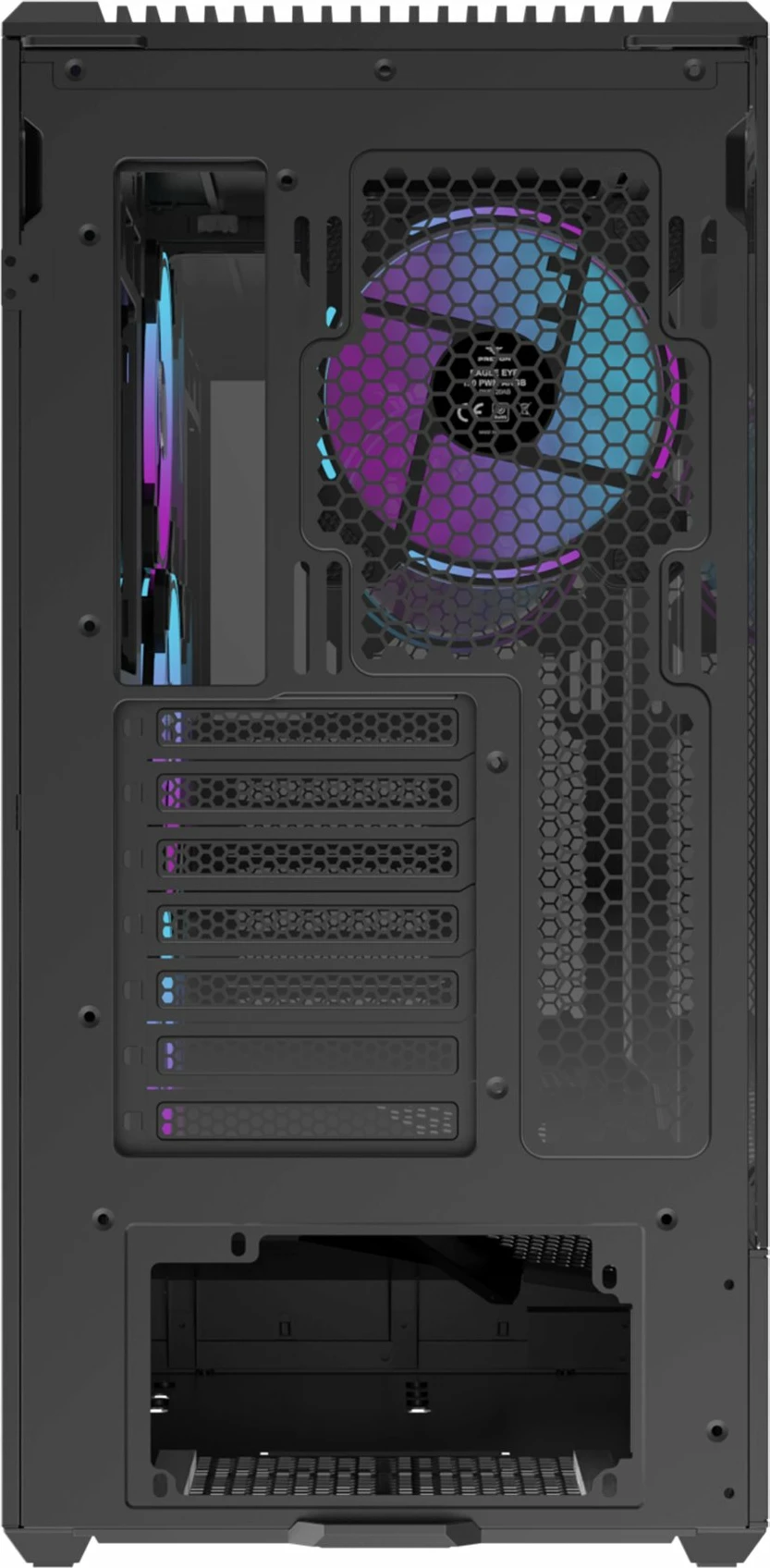 Kasë PREYON Nest Seaview Midi Tower ATX/Micro-ATX/Mini-ITX, xham i temperuar, 4 ventilatorë ARGB, USB-C, e zezë