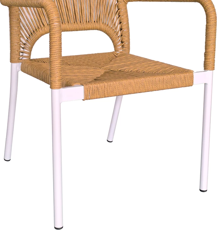 Set tavoline me karrige Kliton-Norture, alumini, ngjyrë e bardhë, 150x80x74cm