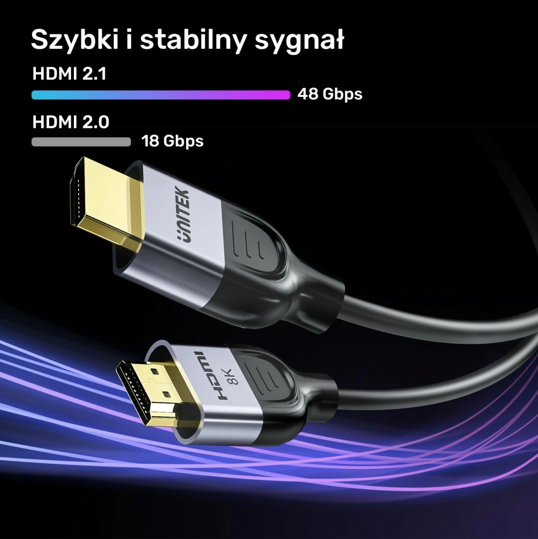 Kabllo HDMI Unitek C11086GY01-5M, HDMI 2.1, 5m, 8K@60Hz/4K@120Hz, e zezë