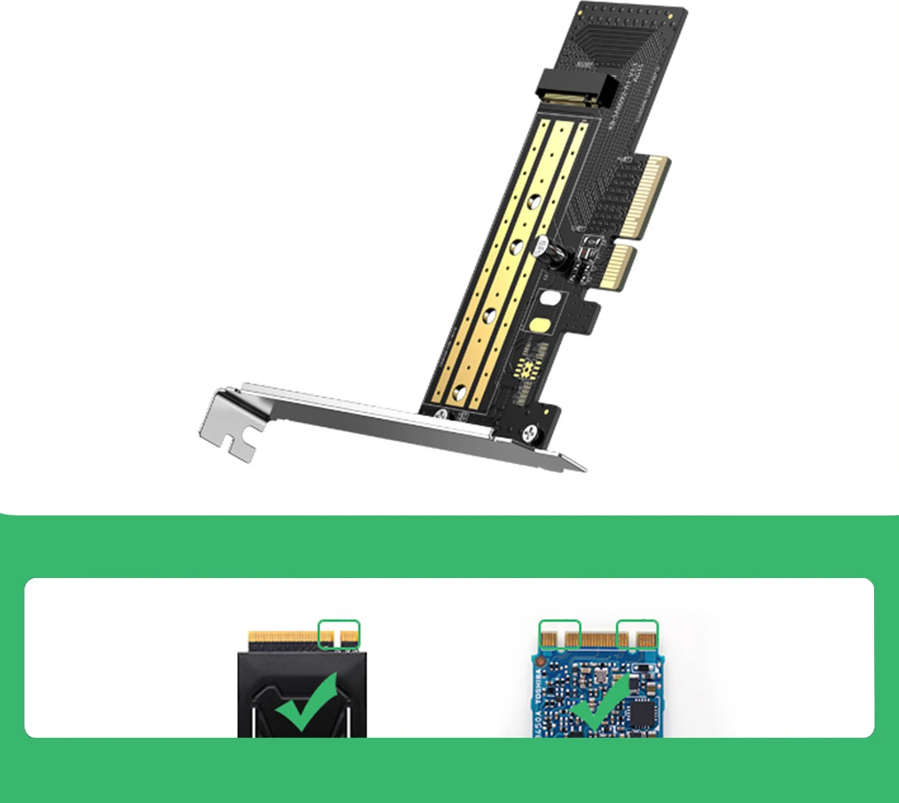 Kartë zgjerimi Ugreen CM302, PCIe 3.0 x4, për M.2 NVMe/SATA, 32Gbps, e zezë