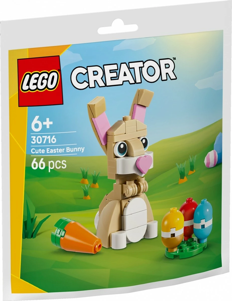Set lodrash ndërtimi, LEGO Creator 30716 Cute Easter Bunny, 66 pjesë, plastikë, 6+ vjeç, set i vogël