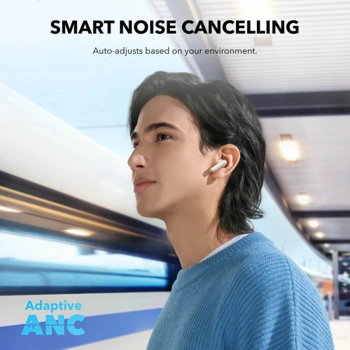 Kufje wireless ANKER Soundcore P40i ANC 60h Bluetooth 5.3 IPX5, të bardha, me kutizë karikimi