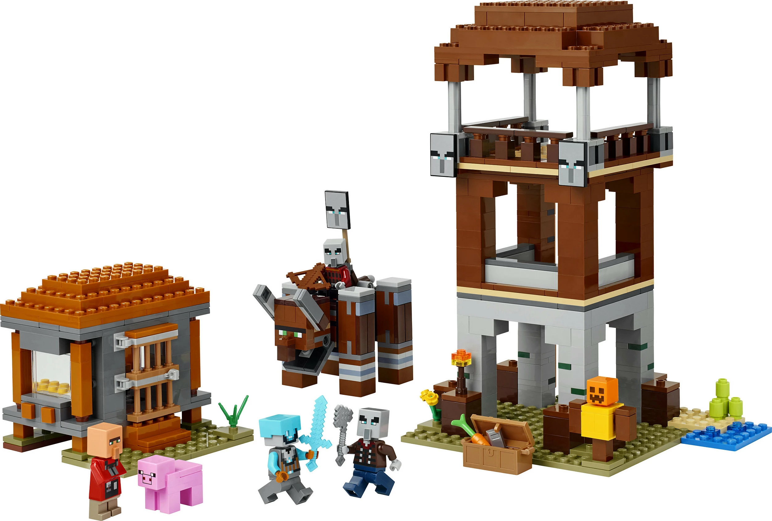 Set ndërtimi LEGO Minecraft The Pillager Outpost and Ravager 21278, 665 copë, shumëngjyrësh