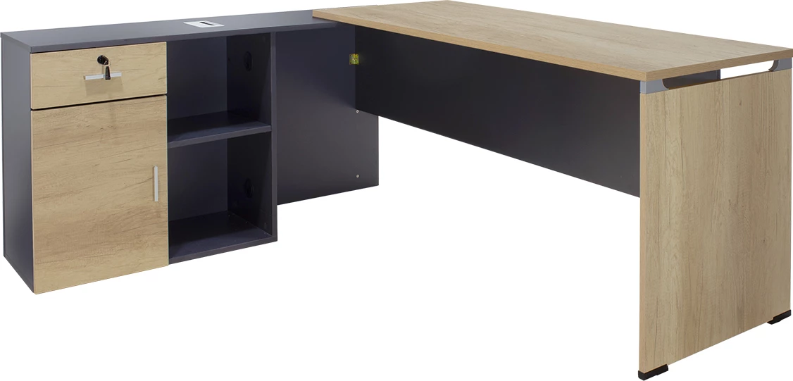 Tavolinë komerciale e kthyeshme Lotus ngjyrë lisi-gri e errët 180x160x75cm