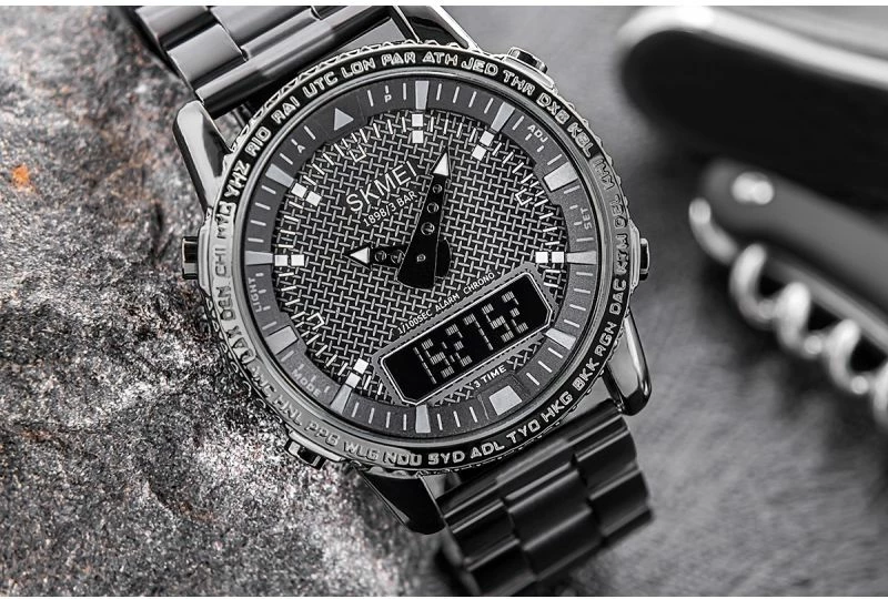 Orë dore për meshkuj Skmei, e zezë