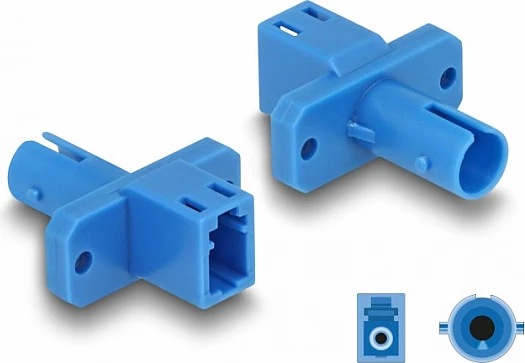 Adapter Fiber Optik DeLOCK LC Simplex në ST Simplex, femër/femër, blu