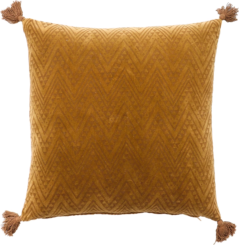 Jastëk dekorativ Sundial B, kadife pambuku, karamel, 50x50cm