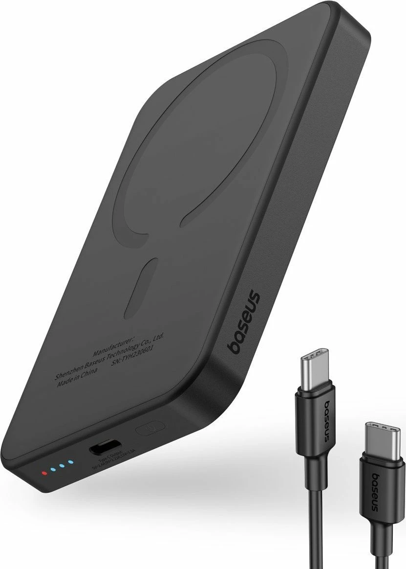 Powerbank Baseus Magnetic Mini 5000mAh 20W me karikim induktiv, i zi