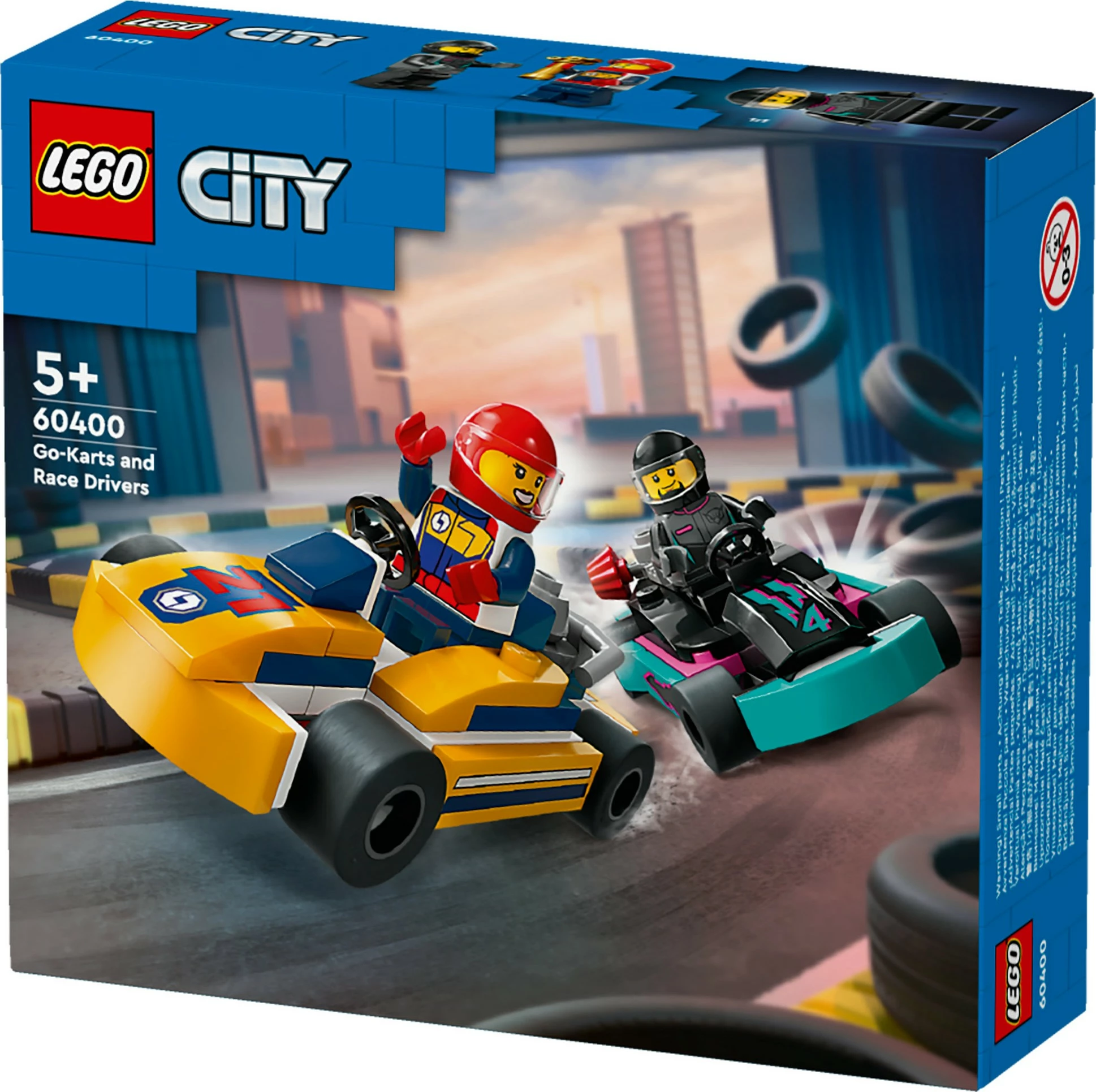 Set ndërtimi LEGO City Go-Karts dhe Shoferët e Garave 60400, 99 pjesë, shumëngjyrësh