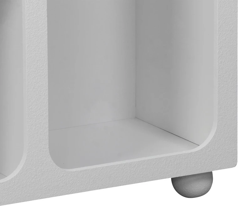 Bufe Emersi me rafte, MDF, ngjyrë e bardhë, 164x34x76cm