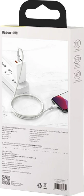 Kabllo Baseus CATLGD-02 lightning 1 m, Bardhë