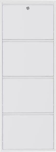 Dollap këpucësh Skye Decor, metal, 4 pjesë, me kyç, e bardhë