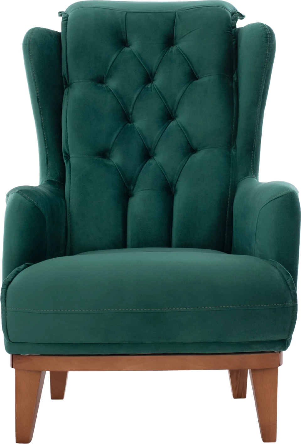 Karrige e butë BENNINGTON, ngjyrë jeshile cypress, 75x100x100cm