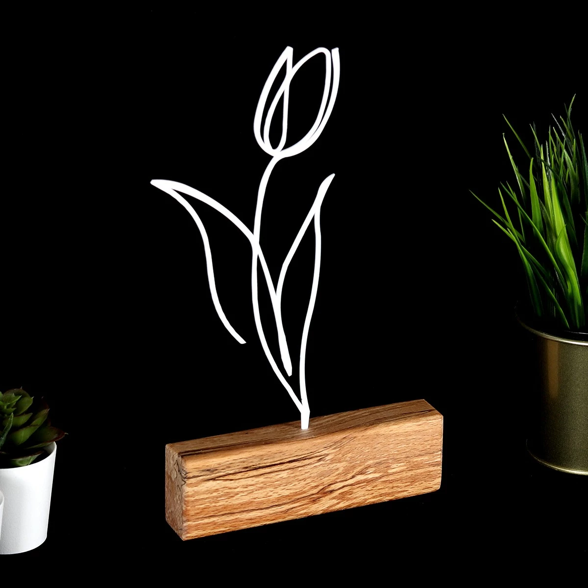 Objekt dekorativ Aberto Design, tulipan i bardhë