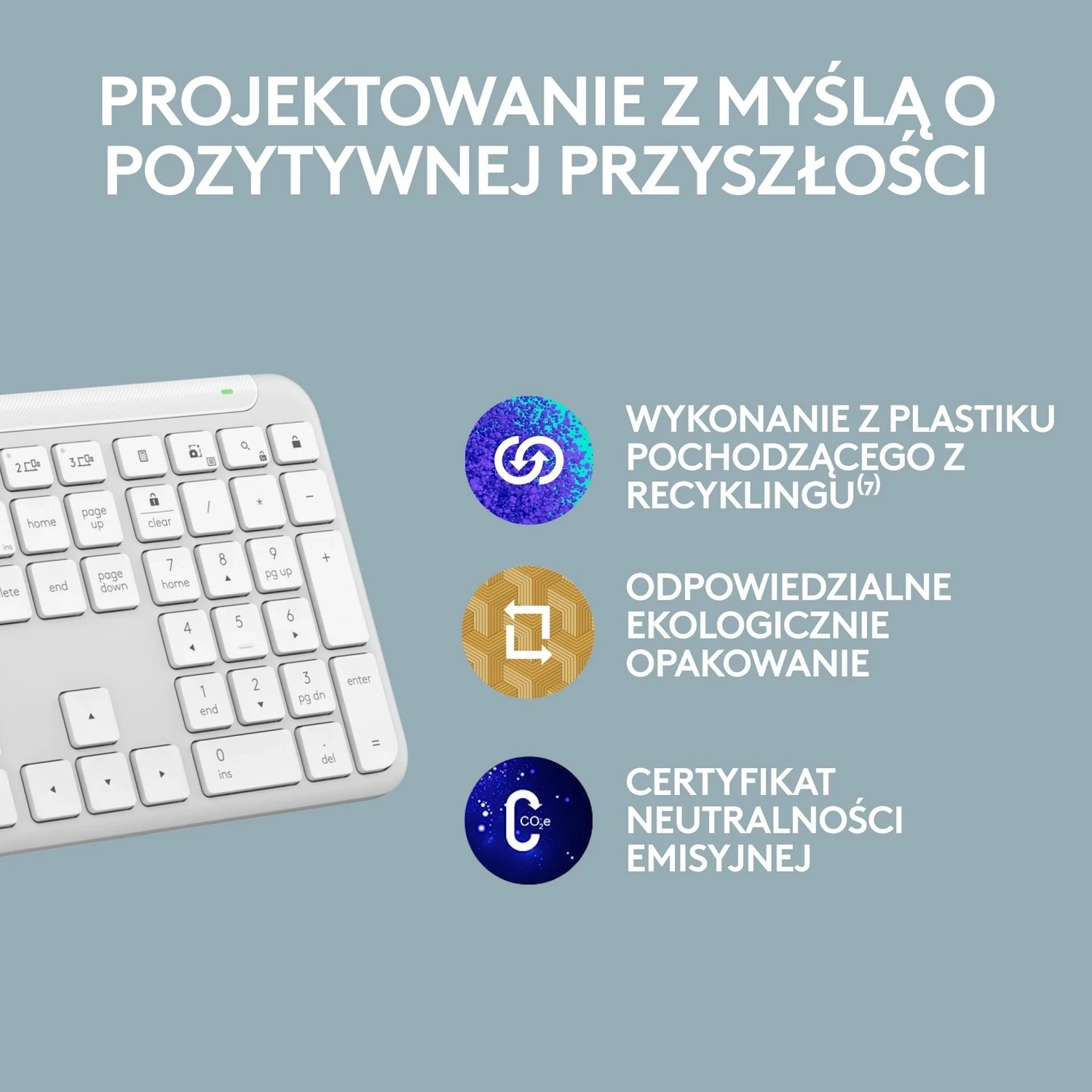 Tastierë pa tel Logitech K950, e bardhë