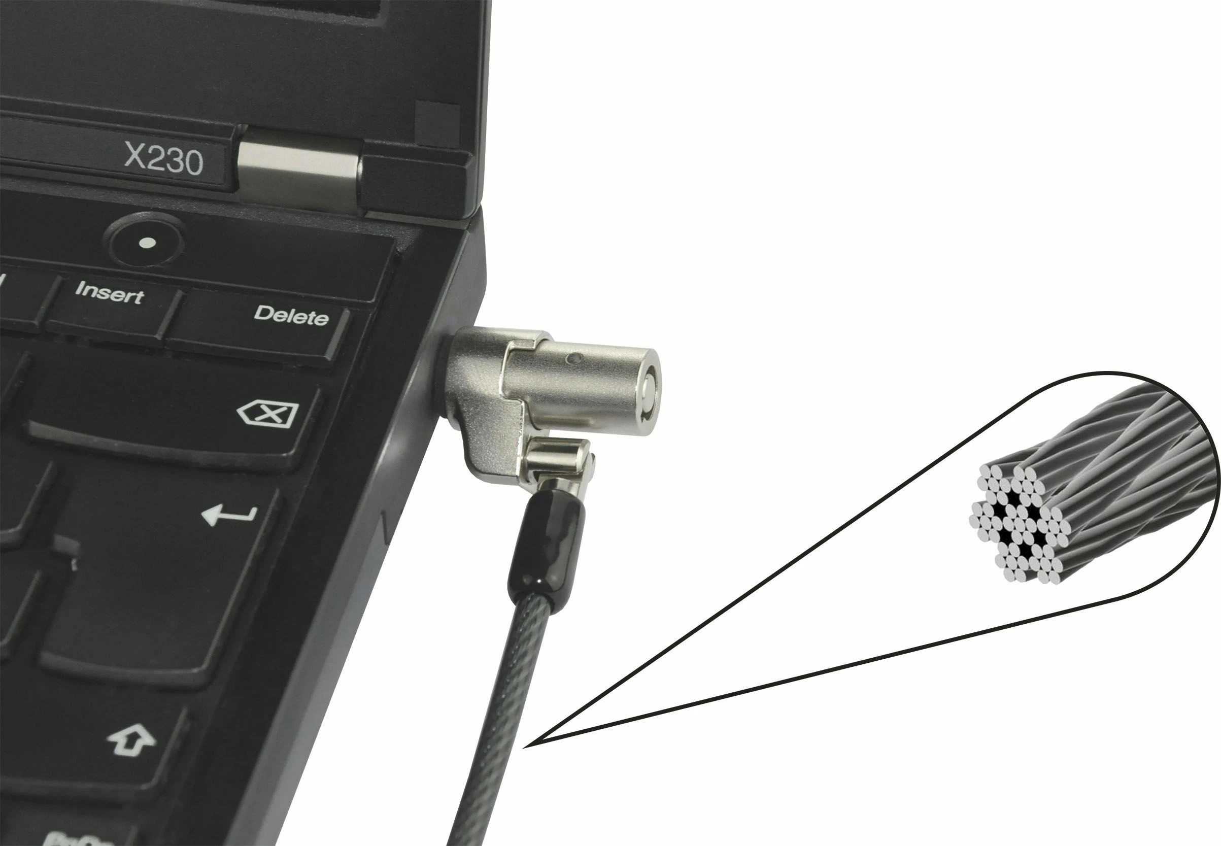 Kabllo sigurie DICOTA Security Cable Wedge Lock Ultra Slim me çelës, 3.2x4.5mm