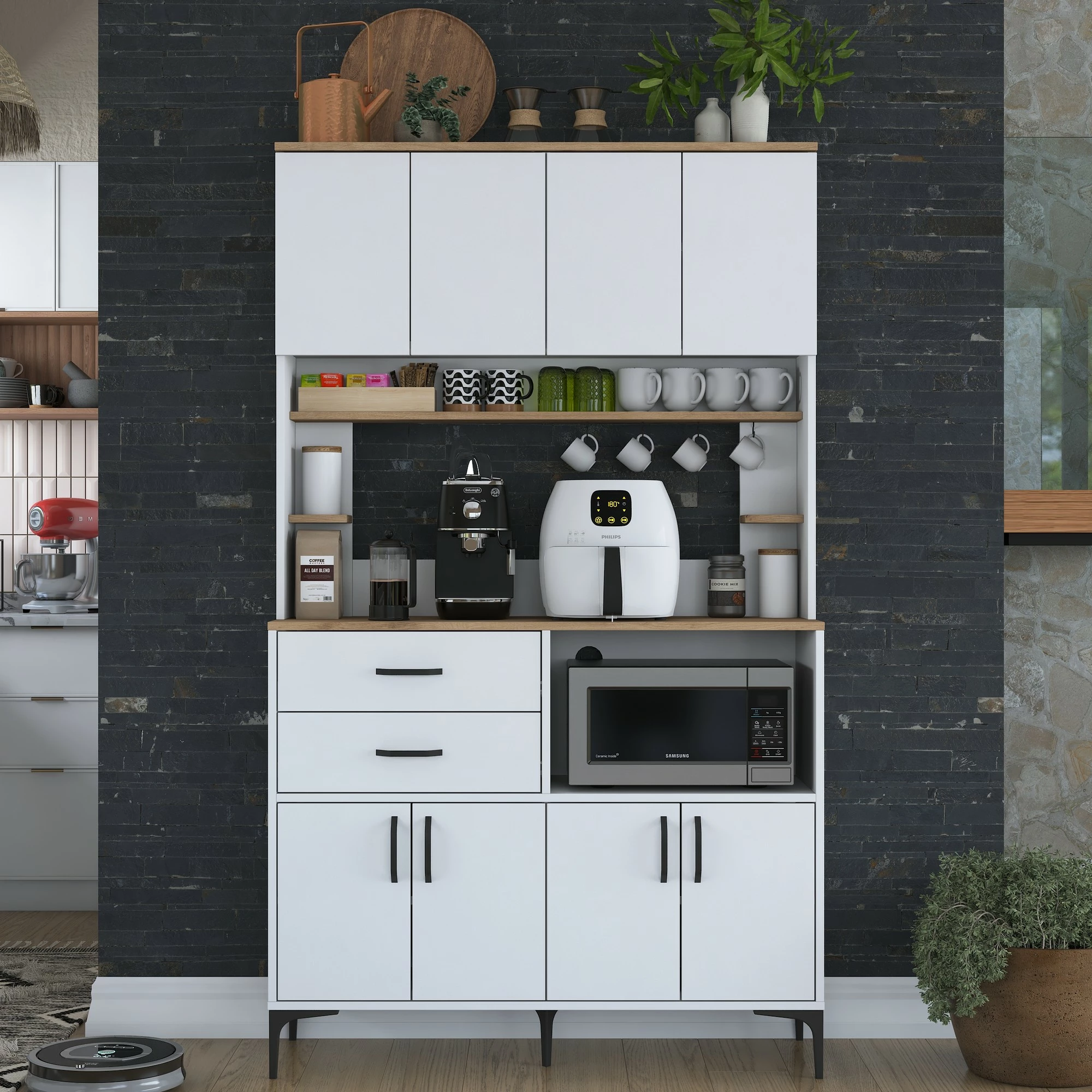 Dollap multifunksional Skye Decor, ngjyrë arrë dhe e bardhë, JE179 - 3402