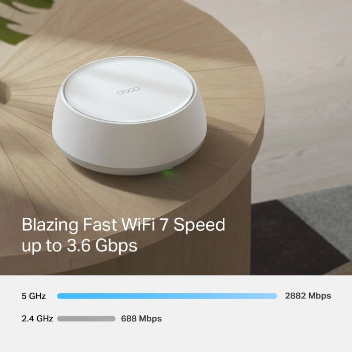 Sistem Mesh Wi‑Fi 7 TP-Link Deco BE25 BE3600, 2× port 2.5GbE, i bardhë, paketë 2 copë