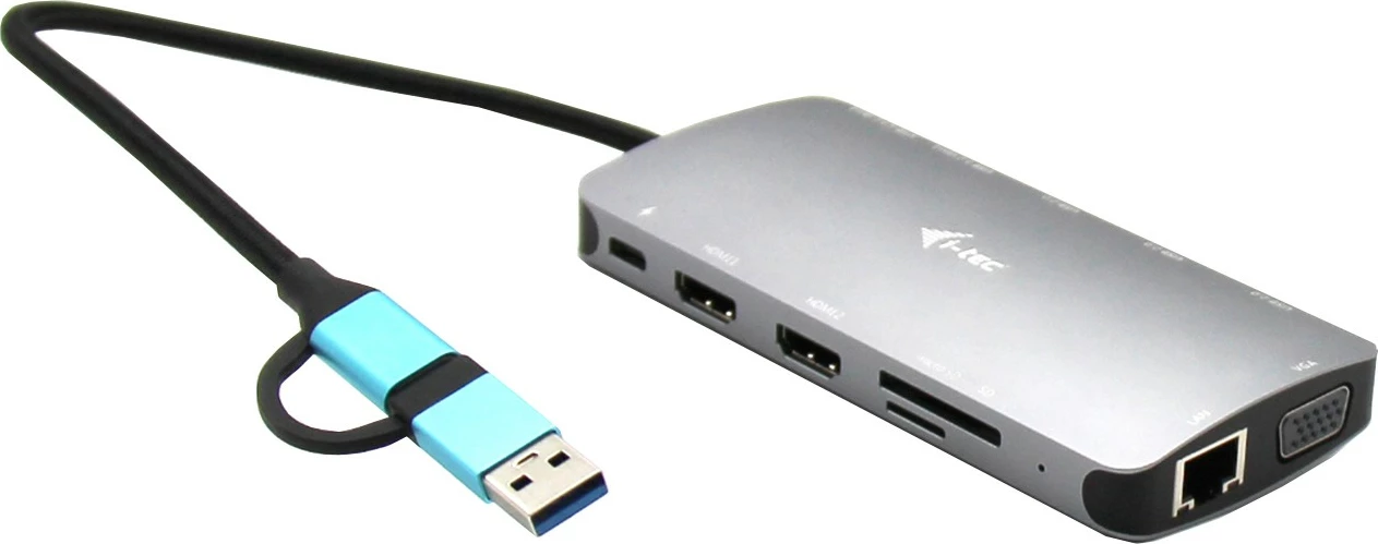 Docking station I-Tec USB 3.0/USB-C/Thunderbolt, 3x display, 100W, argjend