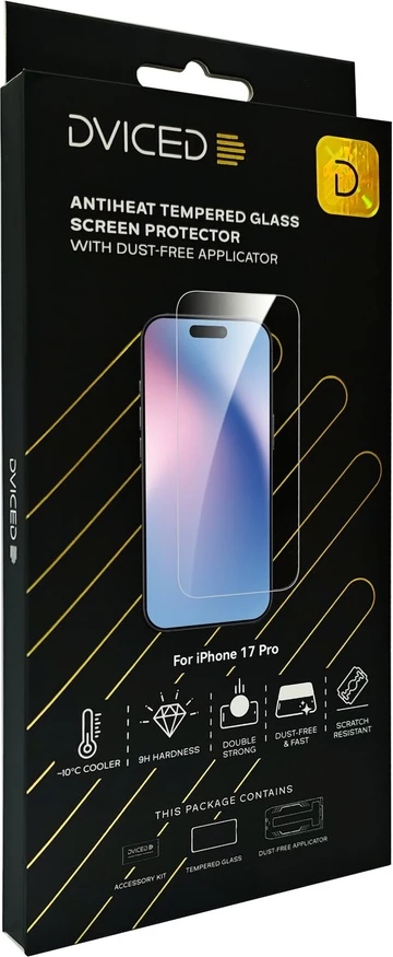 Dviced AntiHeat Tempered glass screen protector for iPhone 17 Pro