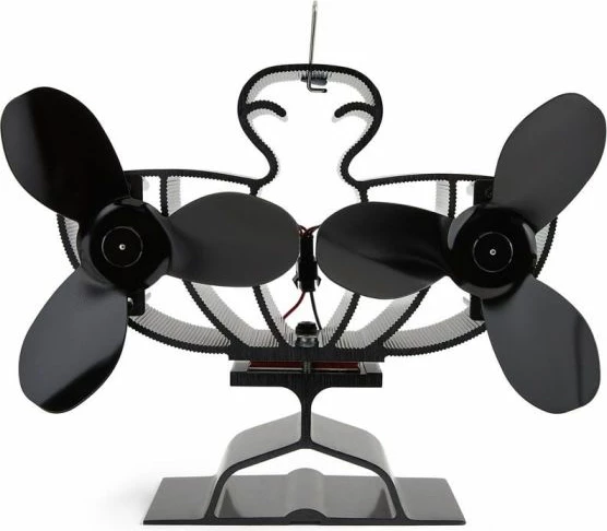 Ventilator për oxhak/sobë VONHAUS Double 2500886, 6 tehe, alumin, automatik 50°C, i zi