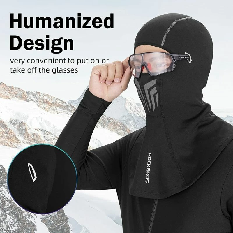 Maskë balaclava sportive Rockbros për meshkuj, e zezë