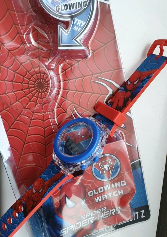 Orë dore digjitale për fëmijë me Spiderman, me dritë