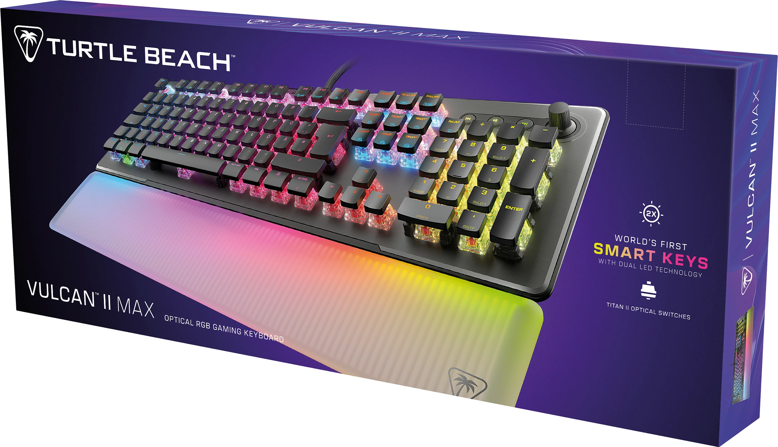 Tastierë gaming Turtle Beach Vulcan II Max, USB, full-size, RGB, QWERTZ (DE), e zezë