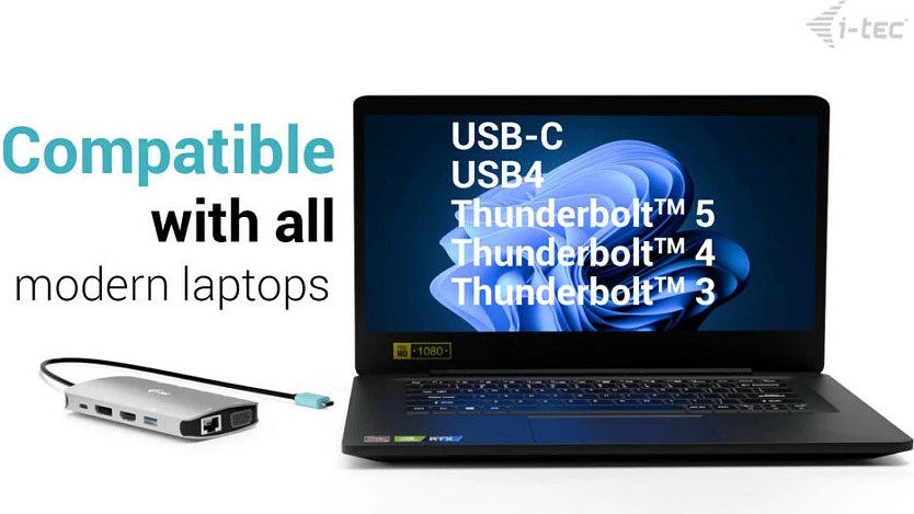 Docking station I-Tec USB-C Metal Nano, 3x monitor (DP/HDMI/VGA), 100W PD, argjendtë