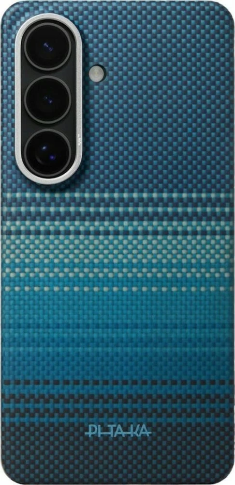 Mbështjellës PITAKA Edge Case për Samsung Galaxy S26 Plus, MagSafe, aramid, Moonrise blu