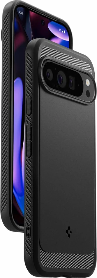Mbështjellës Spigen Rugged Armor për Google Pixel 9 Pro XL, i zi