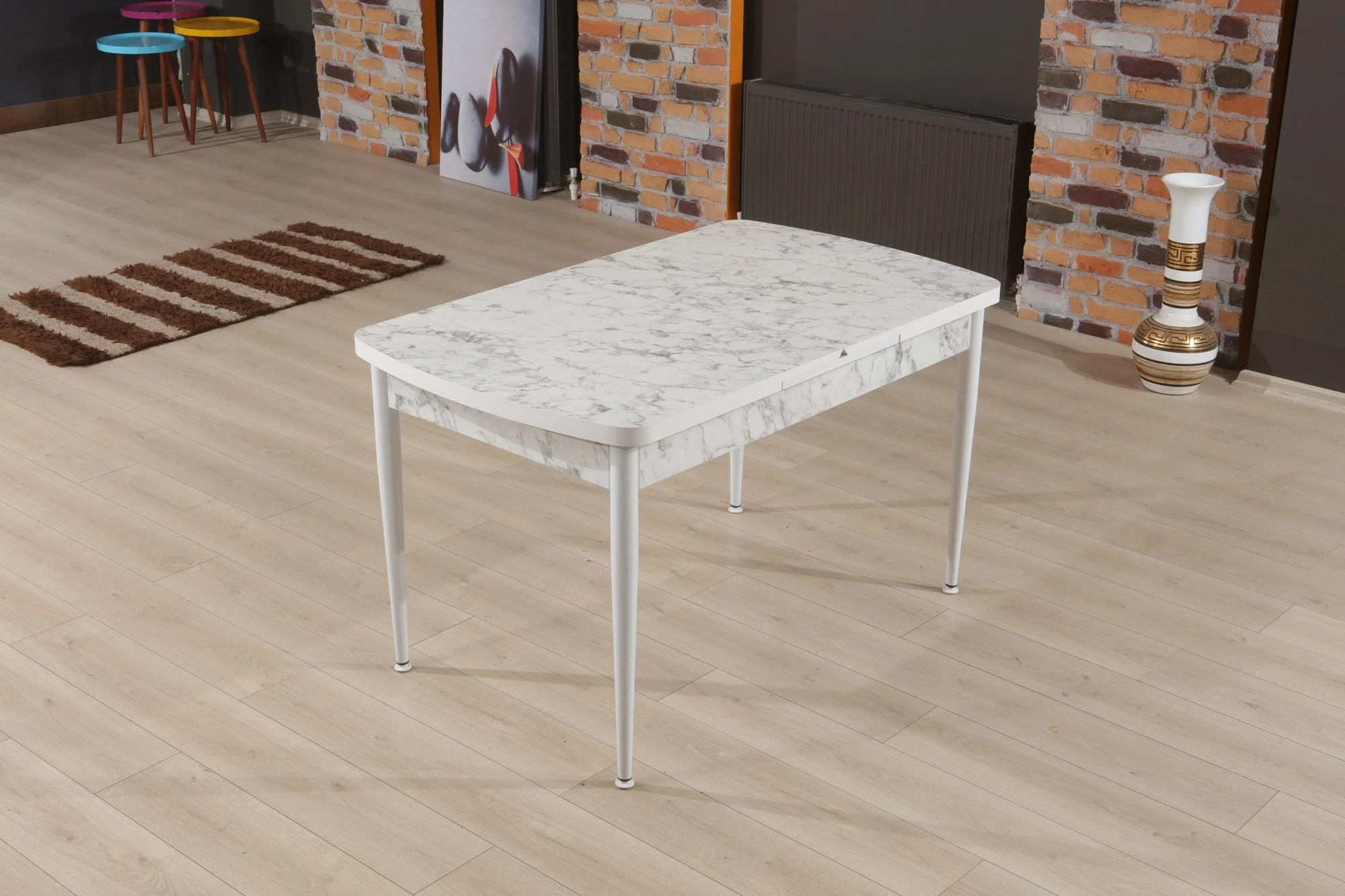 Tavolinë ngrënie me zgjatje Hanah Home, Trend Carrara