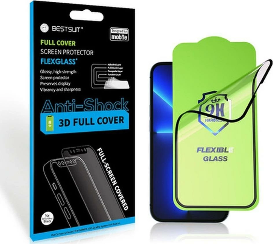 Xham hibrid mbrojtës ekrani Partner Tele.com Bestsuit Flexible 5D Full Glue për Samsung Galaxy A53 5G, i zi